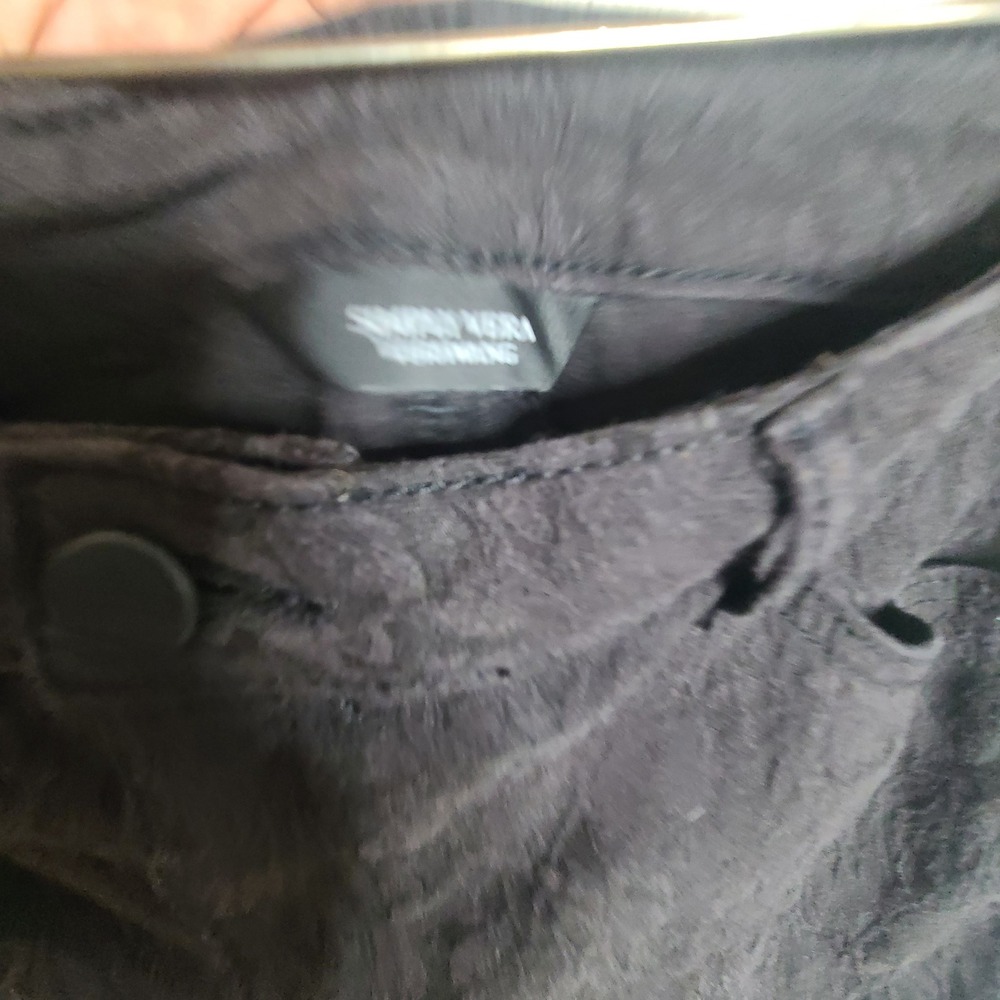 Vera Wang Black Textured Cropped Pants Women's Size 12 Casual Career - Picture 2 of 8